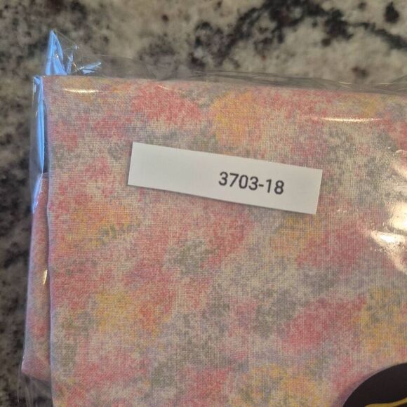 Fabric, White/Pink/Gray/Yellow Cotton Nadia's Garden by Marjorie Smith Steed for - Picture 3 of 6